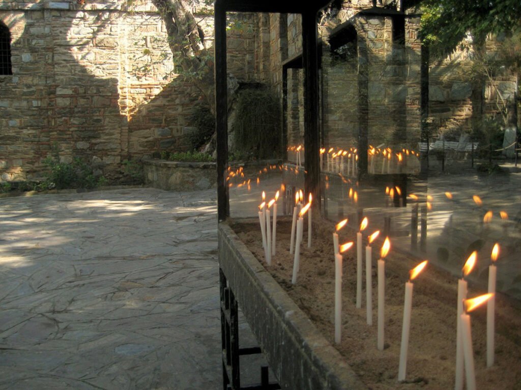 light a candle at house of virgin mary