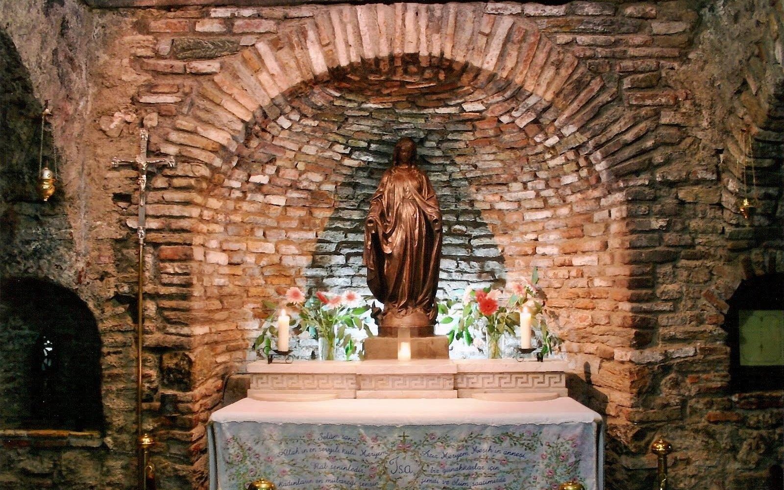 House of Virgin Mary - sacred shrine, wishing wall, holy water, and pilgrimage site in Turkey.